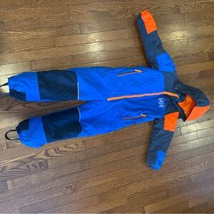 Helly Hansen Kids Blue and Orange Puffer Snowsuit
